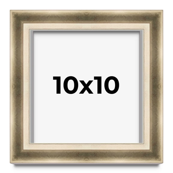 10x10 Shadow Box Frame Silver | 1.75 inches Deep Real Wood Traditional Shadowbox Display Frame | UV