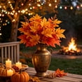 thumbnail image 4 of SPOORYYO 2Pcs Fall Maple Leaves Stems for Vase, Artificial Autumn Fake Leaves Decor, Maple Leaf Bushes Shrubs for Thanksgiving Halloween Home Farmhouse Table Centerpiece, 12.99" x 7.87", 4 of 5