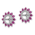thumbnail image 2 of Auriga Fine Jewelry 925 Sterling Silver Rhodium Diamond and Created Ruby Earrings Jackets for Women, 2 of 5