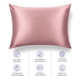 thumbnail image 3 of TAFTS 22mm 100% Pure Mulberry 6A Silk Pillowcase for Hair & Skin with Zipper Closure, Cooling, Natural, Organic, Double Sided Silk Pillow Case (Misty Rose Pink, Queen 20"x30" 1pc), 3 of 3