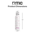 thumbnail image 4 of RTIC 20 oz Ceramic Lined Insulated Journey Water Bottle, Leak-Proof Lid, Pink Magnolias, 4 of 8