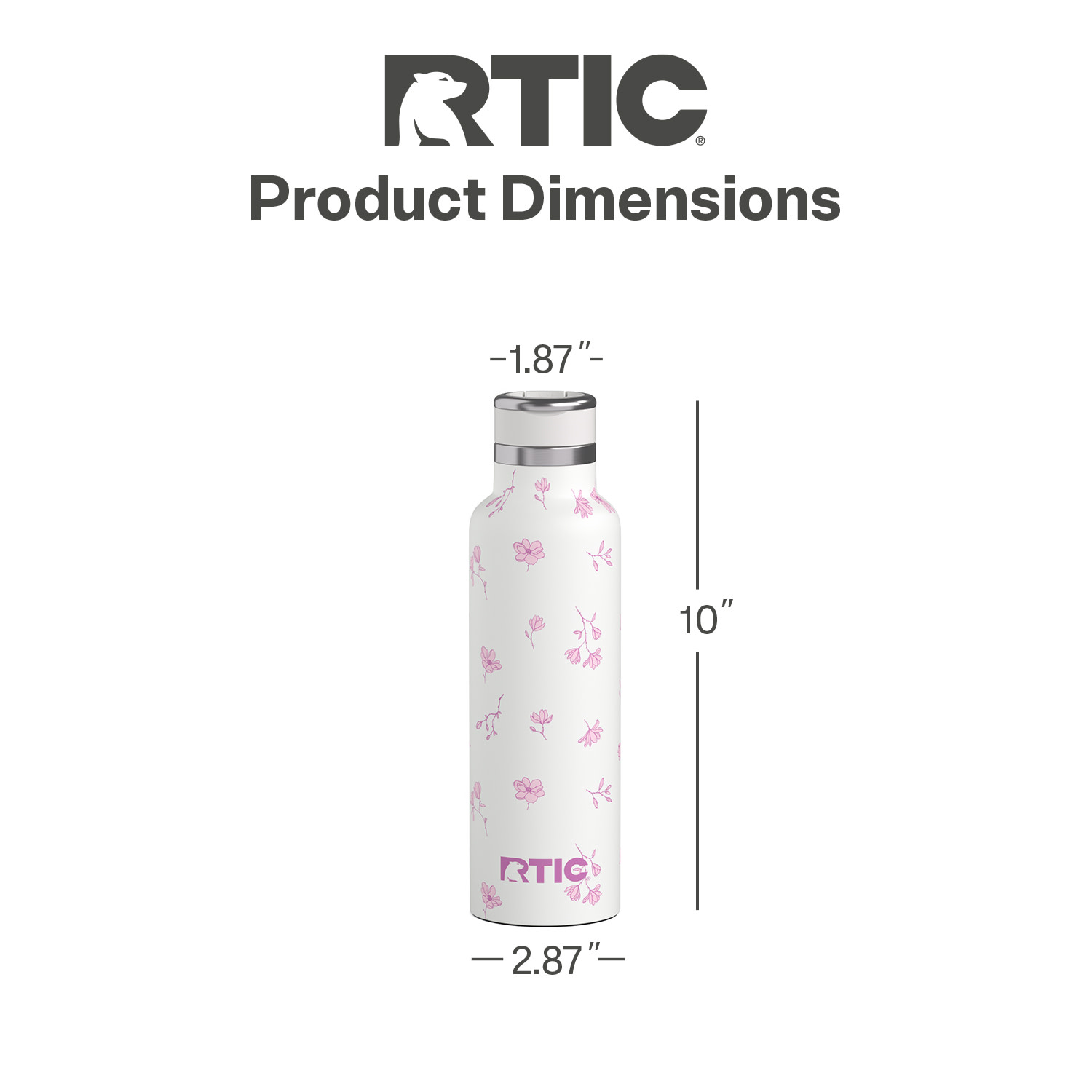 RTIC 20 oz Journey Insulated Water Bottle, Pink Magnolias photo 4