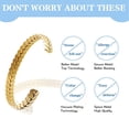 thumbnail image 3 of Cuff Bracelet, Bangle Chain for Women Unique Woven Wheat Birthday Gifts, 3 of 5