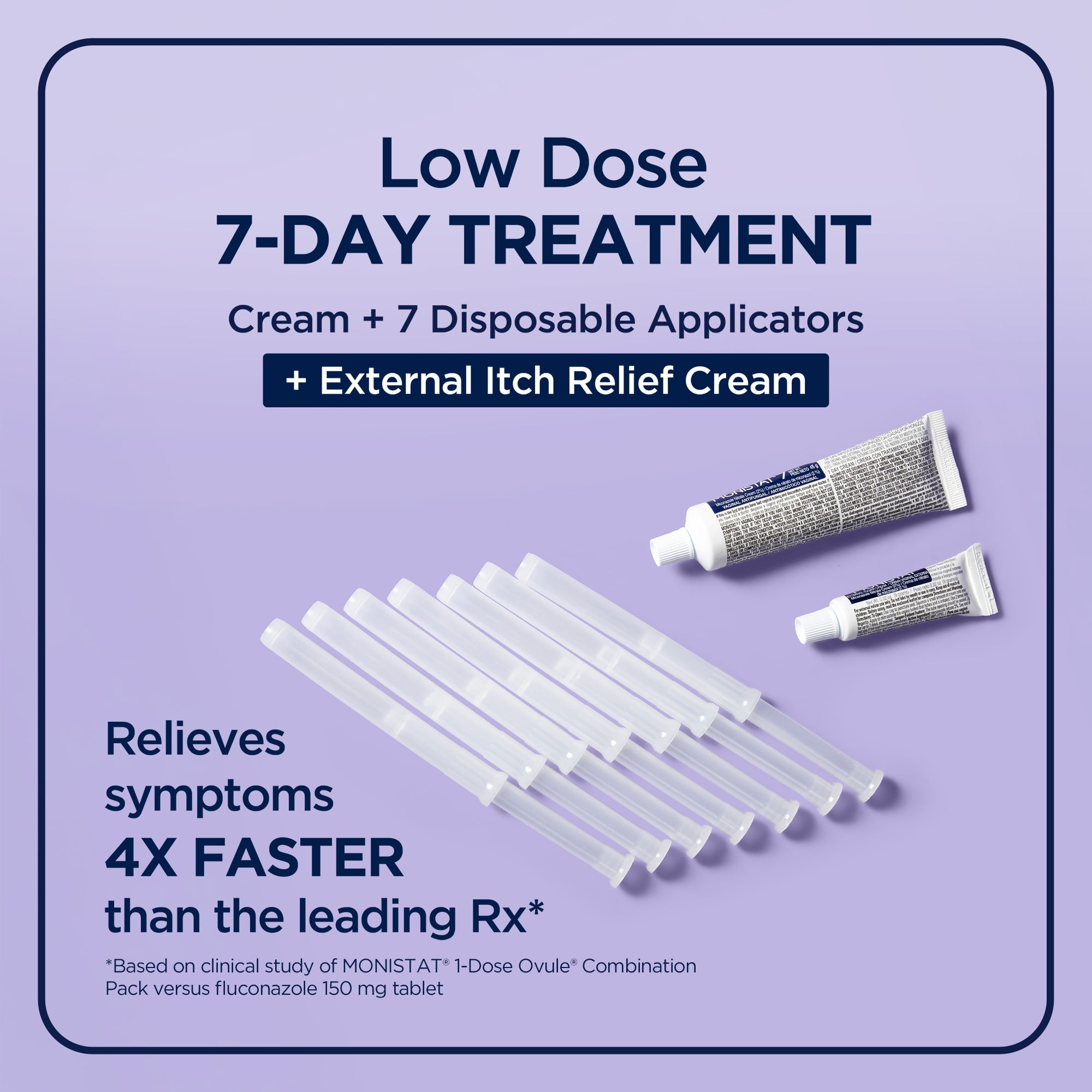 Monistat 7 Day Yeast Infection Treatment, 7 Disposable Miconazole Cream Tubes & External Itch Cream