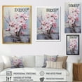 thumbnail image 4 of Designart "Pink and Grey Fuchsia Serenity Blooms I" Floral Framed Wall Art - Traditional Pink Fuschia Bedroom Framed Canvas Wall Art, 4 of 6