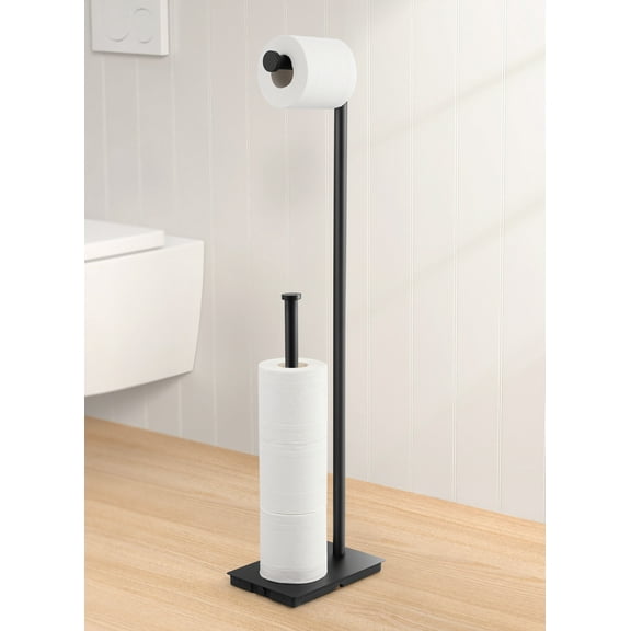 KES Black Paper Stand Toilet Paper Storage Freestanding Holder SUS304 Stainless Steel Tissue Roll Holder Stand