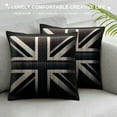 thumbnail image 3 of BCIIG Union Jack Throw Pillow United Kingdom Flag Geometric Pattern Black and White Cotton Linen Square Cushion Cover Standard Pillowcase 18x18 Inch for Home Decorative Bedroom/Living Room/Car, 3 of 5