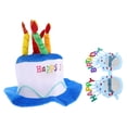 thumbnail image 3 of 1 Conjunto de Gorro de Cumpleaños Novedoso para Mujer, Gorro Divertido con Forma de Pastel de Cumpleaños y Gafas de Sol para Decoraciones de Fiesta y Accesorios para Fotomatón, 3 of 8
