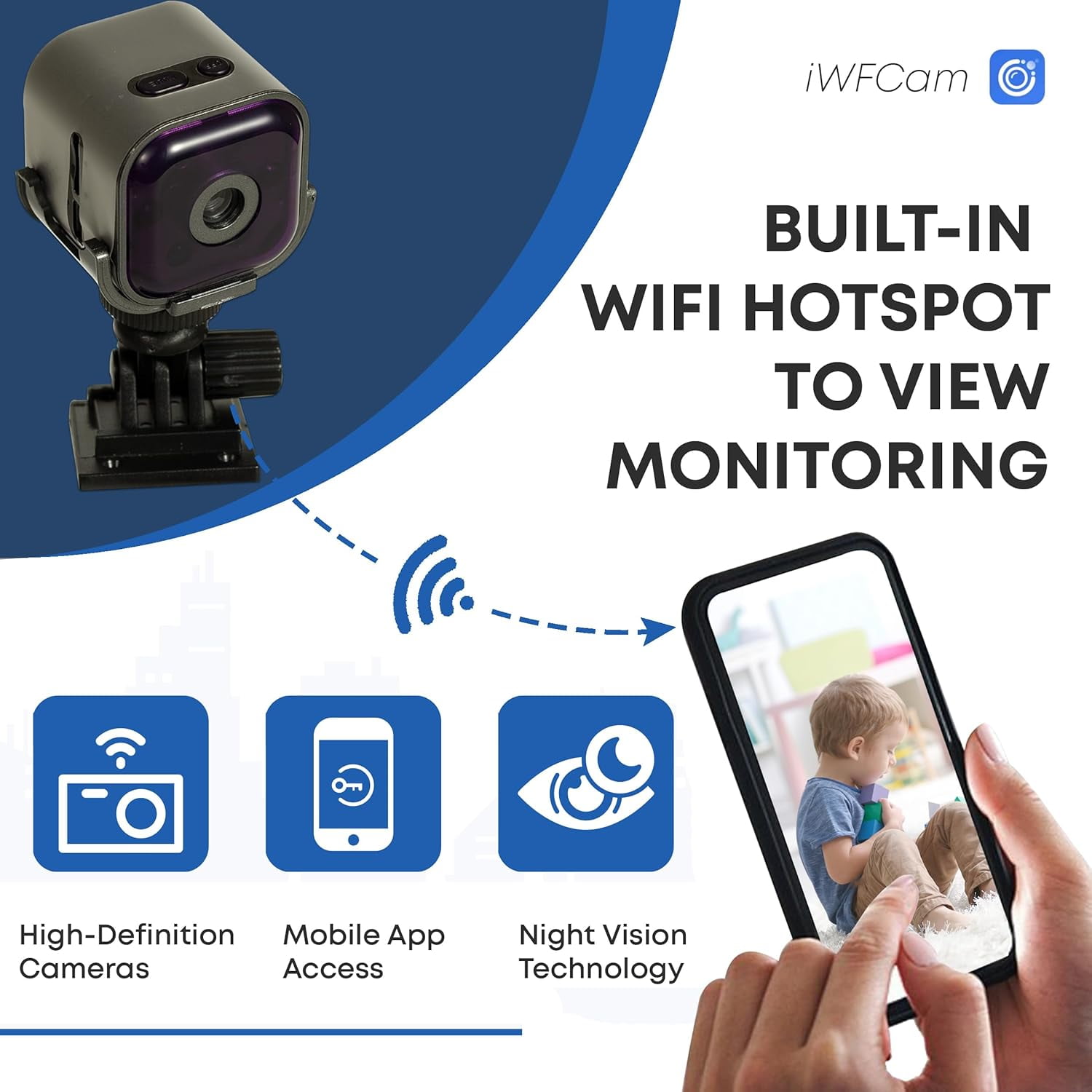 YS-yalot Mini Spy Camera Hidden Camera 1080p Wireless Mini WiFi Home Small Security Camera Nanny Cam, Portable Night Vision Home Surveillance Baby Monitor, Outdoor Monitor for Pets