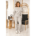 thumbnail image 3 of Akmipoem Women Plus 2 Piece Outfits Tracksuit Sweatsuit Stacked Ruched Crop Jogging Pants Sets, 3 of 5
