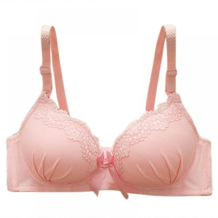 

Women Lace Wrinkled Push-up Bras Bow Underwire 3/4 Cup Lingerie Cup B