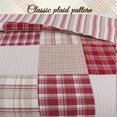 thumbnail image 6 of Cozy Line Home Fashions Cozy Line Alivia Red Plaid Real Patchwork Cotton Reversible Quilt Bedding Set King, 6 of 6