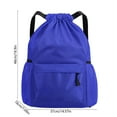 thumbnail image 3 of Drawstring Backpack with Wet Pocket | Waterproof Oxford Cloth | Unisex Sports Gym Bag | Beach, Swim, Travel, Cheer, Teams | Multiple Pockets | 14.6x7.1x18.9 in | Lightweight Durable, 3 of 6