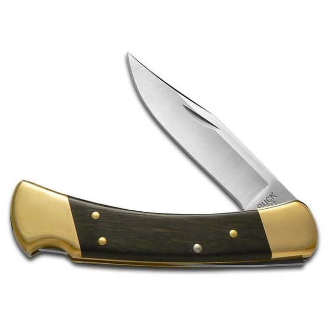 Buck 110 Folding Hunter Knife Ebony Wood Handle 420HC Stainless Pocket BRS-B Cuchillo Buck Knives Folding Hunter