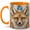 Orange, variant on Jeweled Fox Coffee Mug, Woodland Animal Mug, Ceramic 11 oz