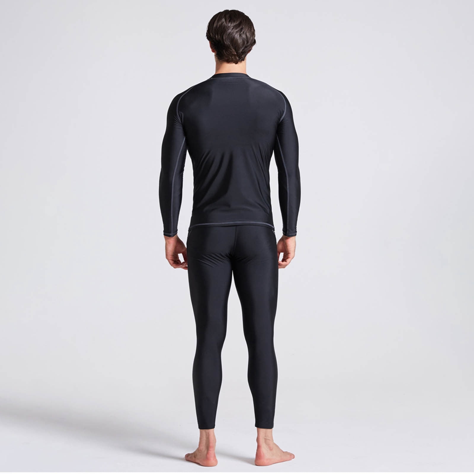 Mens Swim Trunks Men's Quick Drying Diving Swimming Suit Suit Quick Drying Long Sleeved Plus Nine Trousers Snorkeling Surfing Two Piece Set Men Swimming Trunks No Mesh Swim Men Slim Narrow L Black 5XL
