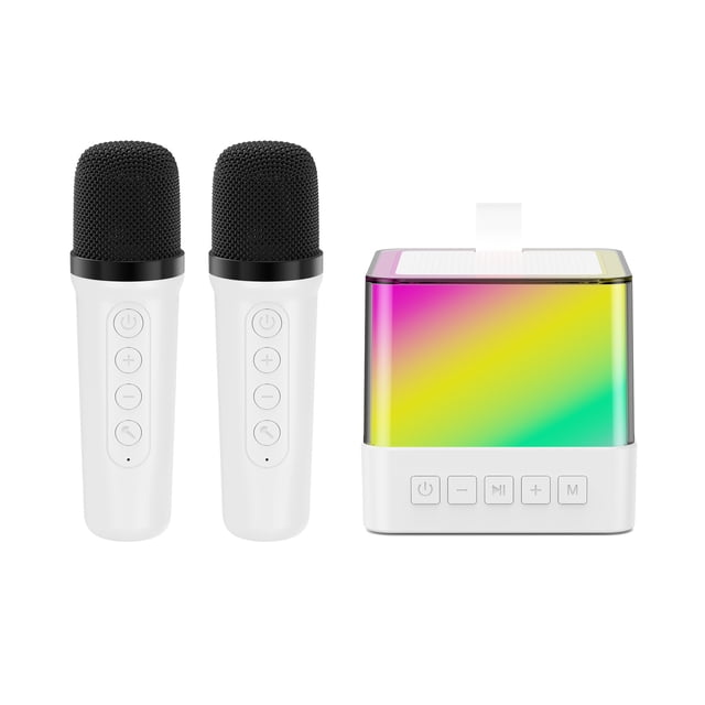 Micrófono integrado de audio karaoke con Bluetooth con micrófono dividido ligero para exteriores, traje familiar para niños KTV