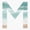 1pcs, variant on Beachy Letter M Monogram Design Sticker