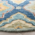 thumbnail image 3 of SAFAVIEH Suzani Eveleen Abstract Area Rug, Navy/Green, 6' x 6' Round, 3 of 7