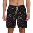 thumbnail image 2 of Goofa Heart and Stars Printed Men's Swim Trunks Board Shorts Quick Dry Mens Swimming Trunks with Compression Liner,Breathable Fit Hawaii Beach Shorts-Medium, 2 of 9