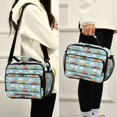 thumbnail image 5 of FORMRS Student Insulated Lunch Bag with Shoulder Strap Reusable Cooler Box for School, Cartoon Train Pattern, 5 of 9