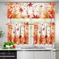 thumbnail image 3 of Thanksgiving Maple Leaves Valance & Tier Curtain 3 Pcs Set Autumn Shade Window Treatment for Kitchen Room Decorative M, 3 of 6