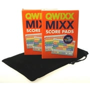 Qwixx Mixx 2 Replacement Score Pad Boxes Bundle - 400 Score Sheets (Score Cards) - Bonus Velour Storage Bag