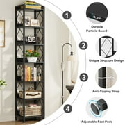Tribesigns 78.74-Inch Extra Tall Narrow Bookshelf, 7-Tier Skinny Bookcase, Freestanding Display Shelves, Multifunctional Corner Storage Organizer Unit for Small Spaces