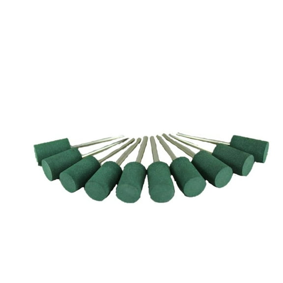 TEMO 10 pc 10 mm (3/8 Inch) Cylinder Rubber Rotary Tool Polishing Burr with 3 mm (1/8 Inch) Shank for Dremel and Compatible