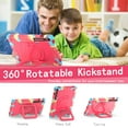 thumbnail image 4 of Rugged Kids Case for Samsung Galaxy Tab S9 11.0" 2023 / Tab S9 FE 10.9" 2023, Heavy Duty Shockproof 360°Swivel Ring Stand Handle Case Cover for Tab S9 / S9 FE, Colorful/Rose, 4 of 8