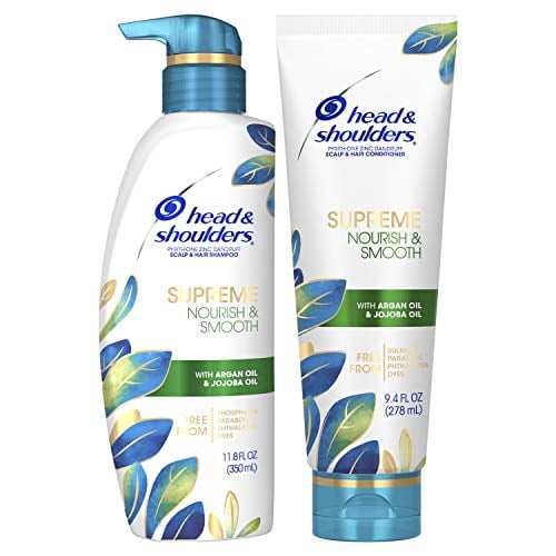uberørt opladning bifald Head and Shoulders Supreme Scalp Care and Dandruff Treatment Shampoo and  Conditioner Bundle, with Argan and Jojoba Oil, Nourish and Smooth Hair and  Scalp - Walmart.com