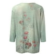 thumbnail image 4 of Womens Tunic Tops 3/4 Length Sleeve Fashion Graphic Print V-Neck Pullover T-Shirts Spring Dressy Casual Classic Fit Outfit Clothes, 4 of 4