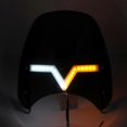 thumbnail image 4 of 5?7in Windshield Windscreen with LED Turn Signal Light Lamp Universal for MotorcycleGray, 4 of 5