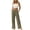 Green, variant on PWPSG Women's Elastic Waist Drawstring Textured Straight Leg Slit Pants, Breathable Comfort Trousers for Daily Commute & Modern Style Gray XL
