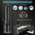 thumbnail image 3 of Rechargeable Flashlights High Lumens, 100000 Lumen Tactical Flashlight Powerful Handheld  LED Flashlight, Shockproof Waterproof Zoomable High Powered Durable Flashlight for Outdoor Indoor Camping, 3 of 10