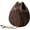 Coffee, variant on Cowhide Leather Drawstring Pouch, Waterproof Small Jewelry Coin Purse for Earphones