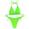 thumbnail image 2 of Neinkie 2Pcs/Set Bikini Set Bandage Solid Brazilian Swimwear Two Pieces Swimsuit Padded Thong Bathing Suits, 2 of 7