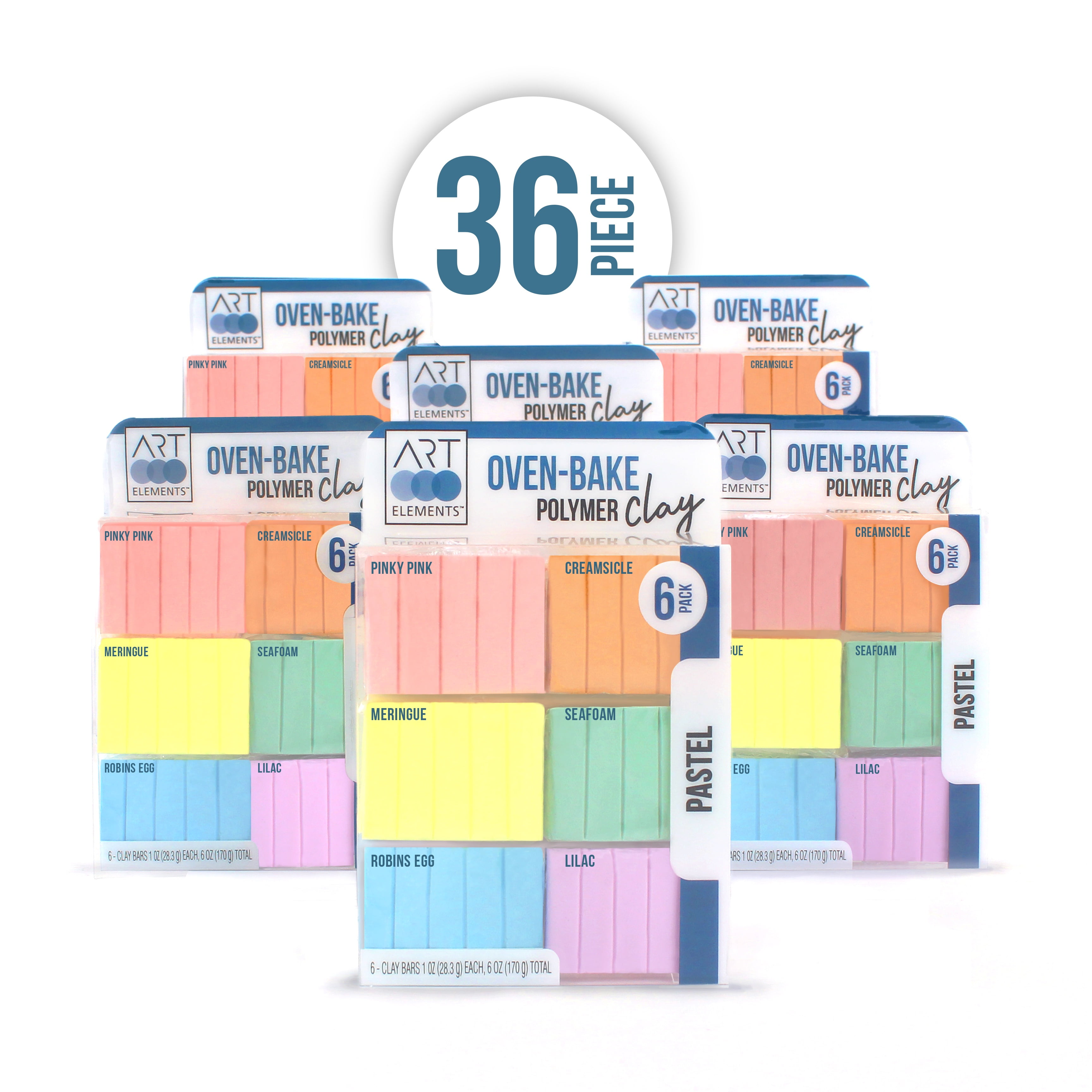 ArtSkills Art Elements Polymer Clay Pack, Pastel Oven Bake Clay, 36 oz
