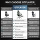 Gtplayer Gaming Chair with Footrest and Ergonomic Lumbar Massage Pillow, White - image 4 of 7