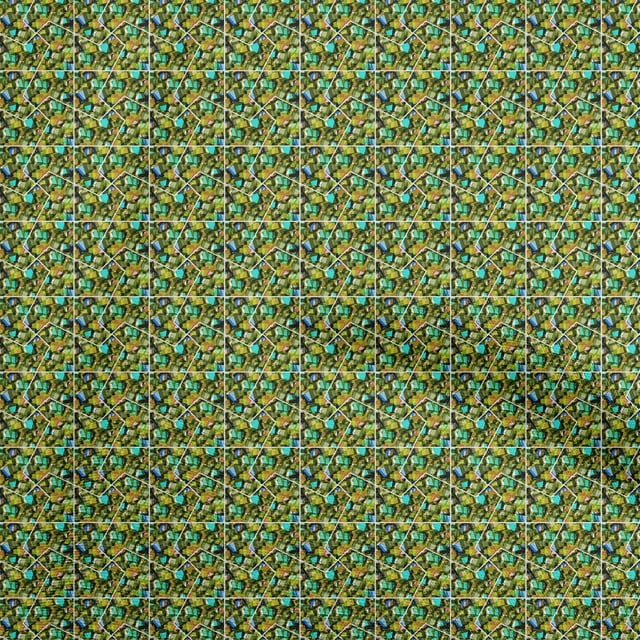 oneOone Rayon Green Fabric Abstract Sewing Material Print Fabric By The Yard 56 Inch Wide