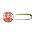 thumbnail image 1 of Red Facial Head Beijing Opera Paper-cut Retro Metal Brooch Pin Clip Jewelry, 1 of 3