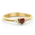 thumbnail image 1 of Birthstone Heart Ring with Shoulder Accents - Garnet (January), 1 of 4