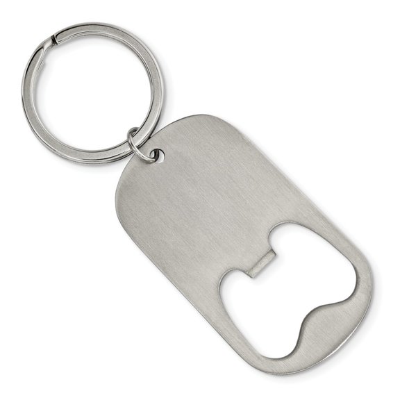 Stainless Steel Engravable Brushed Functional Bottle Opener Key Chain Jewelry Gifts for Men