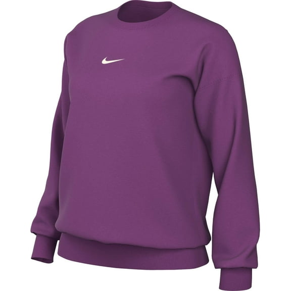 Nike Sportswear Phoenix Fleece Women's Oversized Crew-Neck Sweatshirt (DQ5733-518, Hot Fuchsia/Sail) Size Small