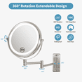 thumbnail image 3 of 8-inch LED Double-sided Magnifying Mirror 1x / 10x Double Sided Vanity Mirror with 10X Magnification, 360° Swivel Makeup Mirror with Lights, 3 of 5