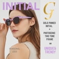 thumbnail image 2 of Leafael Personalized Initials Polarized Sunglasses for Women, Letter G – Two-Tone Purple Square Frame, UV400 Monogram Sunglasses, Gift for Her & Bridesmaids, 2 of 6