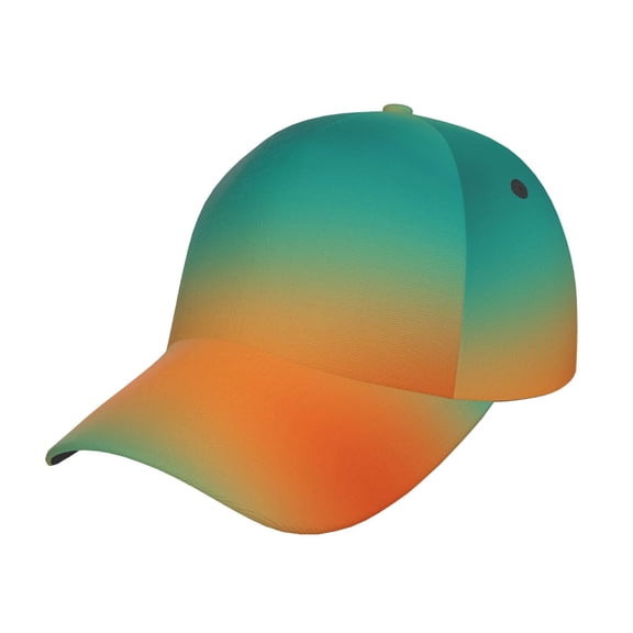 Baseball Cap - Orange To Teal Gradient1 Hats for Men Women Low Profile Classic Adjustable Dad Hat for Running Workout