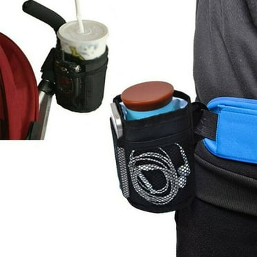 CHENGSI Bike Cup Holder with Cell Phone Keys Holder, Bike Water Bottle Holders, Hot Water Bottle Cup Holder Bar Drink Cup Can Holder for Bicycles, Motorcycles, Scooters,Strolle Rollator, Black