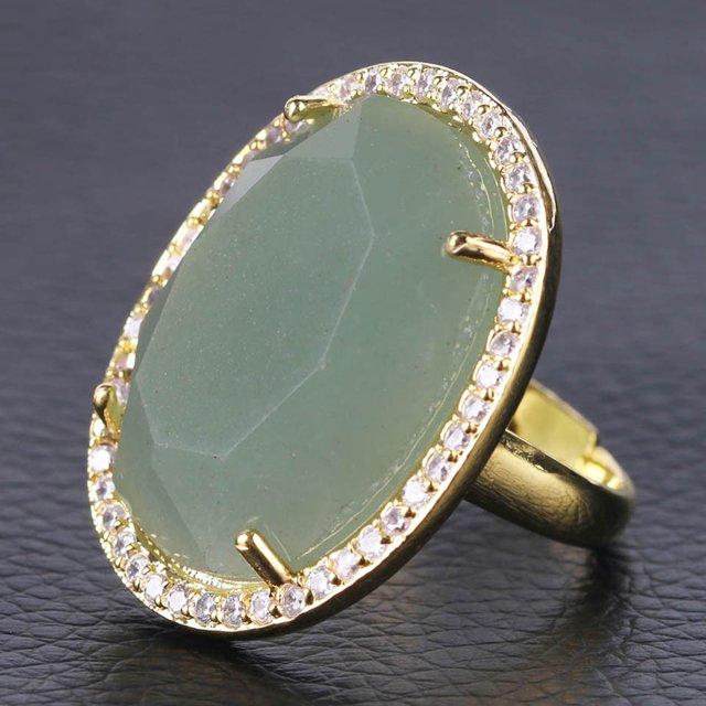 Opening Adjustable Ring Gold Color Plated Crystal CZ Zircon Rings for Women Men