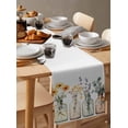 thumbnail image 3 of Spring Floral Burlap Cotton Table Runner 13x48 Inches Long, Watercolor Summer Botanical Farmhouse Farmhouse Table Runners, Outdoor Dining Tablecloths Decor for Baby Shower/Party/Wedding, 3 of 6